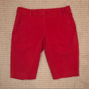 Theory Red Bermuda Shorts